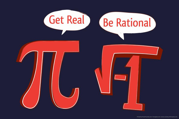 Get Real Be Rational Pi Math Humor Cool Wall Art Print Poster 16x24