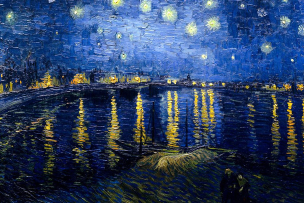 Vincent Van Gogh Starry Night Over Rhone Van Gogh Wall Art Impressionist Painting Style Nature Forest Wall Decor Landscape Night Sky Poster Starry Night Fine Art Cool Wall Art Print Poster 24x16