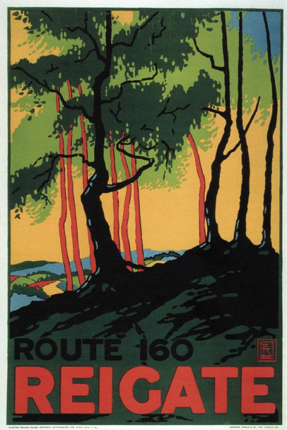 Reigate Route 160 Vintage Illustration Art Deco Vintage French Wall Art Nouveau 1920 French Advertising Vintage Poster Prints Art Nouveau Decor Cool Wall Art Print Poster 16x24
