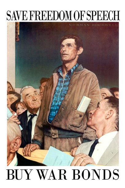 Save Freedom of Speech by Norman Rockwell Art Print Poster 16x24 inch