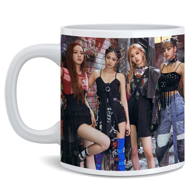 Blackpink Graffiti Alley Photo Kpop Merchandise Music Group Merch Ceramic Coffee Mug Tea Cup Fun Novelty 12 oz