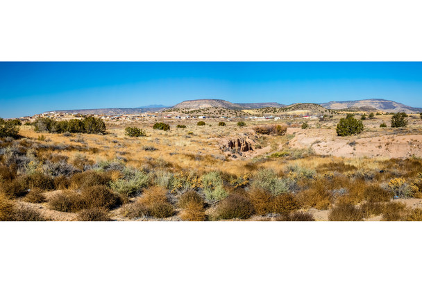 New Mexico Desert Village Panoramic Photo Cool Wall Art Print Poster 12x18