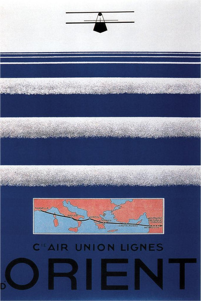 Air Union Lignes Orient Airlines by Jean Olivier 1929 France Vintage Travel Cool Wall Art Print Poster 16x24