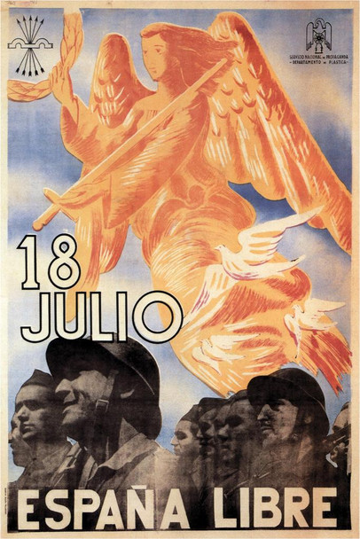 Espana Libre 18 Julio July Spanish Liberty Vintage Travel Cool Wall Art Print Poster 16x24