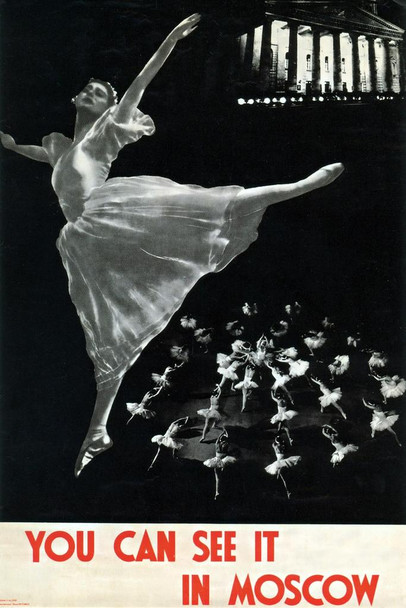 You Can Sett It In Moscow Ballet Ballerina Dancing Vintage Ad Cool Wall Art Print Poster 16x24