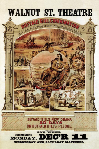 Walnut Street Theatre Buffalo Bill Compilation Vintage Musci Theater Cool Wall Art Print Poster 16x24