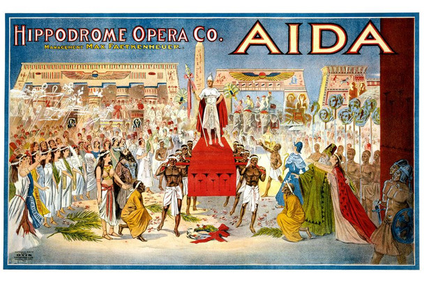 Veridis Aida Opera Performed by Hippodrome Opera Co 1908 Cleveland Ohio Vintage Cool Wall Art Print Poster 16x24