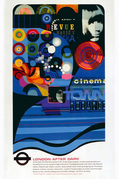 1968 After Dark Vintage Illustration Travel Art Deco Vintage French Wall Art Nouveau French Advertising Vintage Poster Prints Art Nouveau Decor Cool Wall Art Print Poster 16x24