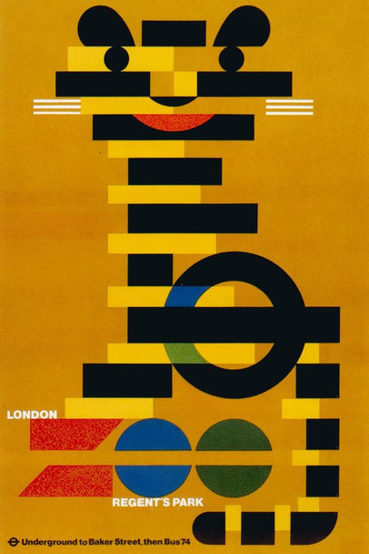 1976 Zoo Vintage Illustration Travel Railroad Art Deco Eclectic Advertising French Wall Vintage Art Nouveau Vintage Art Prints Cool Wall Art Print Poster 16x24