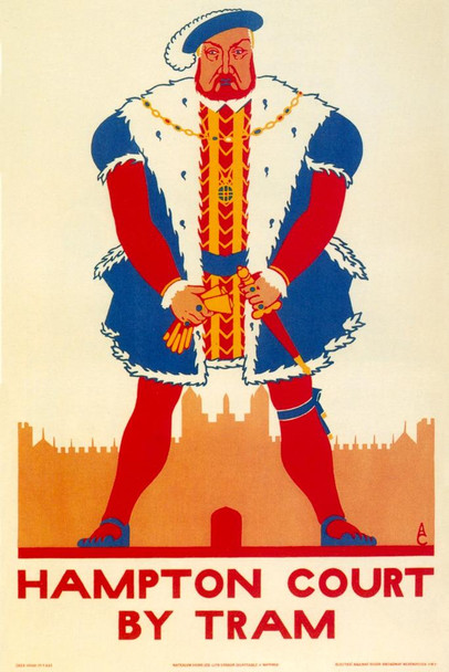 1923 Hampton Court Vintage Illustration Travel Art Deco Vintage French Wall Art Nouveau 1920 French Advertising Vintage Poster Prints Art Nouveau Decor Cool Wall Art Print Poster 16x24