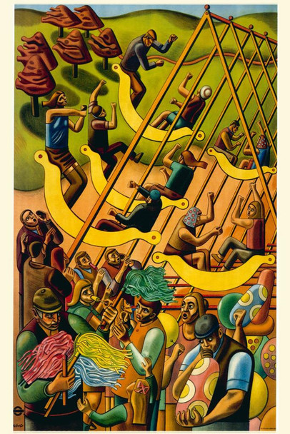 1951 Fairs Vintage Illustration Travel Art Deco Vintage French Wall Art Nouveau French Advertising Vintage Poster Prints Art Nouveau Decor Cool Wall Art Print Poster 16x24