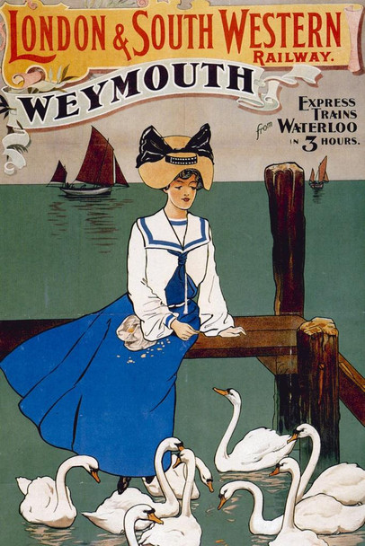 London South Western Railway Weymouth Vintage Travel Cool Wall Art Print Poster 16x24