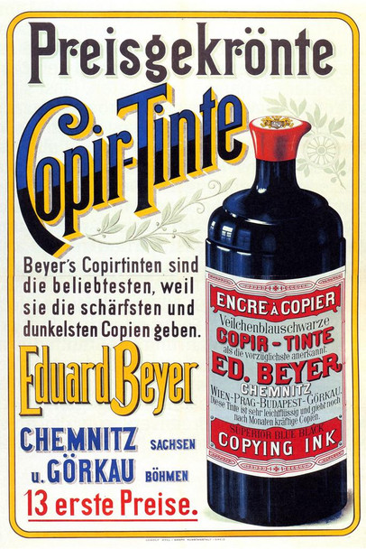 Copir Tinte Beyer Copy Ink Vintage Illustration Art Deco Vintage French Wall Art Nouveau 1920 French Advertising Vintage Poster Prints Art Nouveau Decor Cool Wall Art Print Poster 16x24
