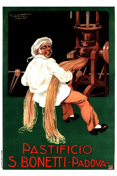 Pastificio S Bonetti Padova Pasta Italy Vintage Illustration Art Deco Vintage French Wall Art Nouveau French Advertising Vintage Poster Prints Art Nouveau Decor Cool Wall Art Print Poster 16x24
