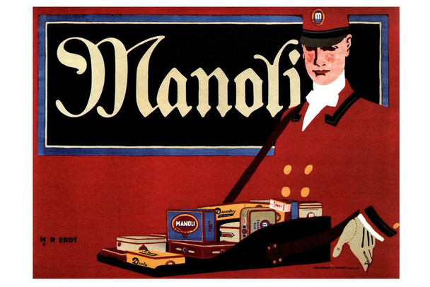 Manoli Cigarettes German Vintage Illustration Art Deco Vintage French Wall Art Nouveau French Advertising Vintage Poster Prints Art Nouveau Decor Cool Wall Art Print Poster 16x24