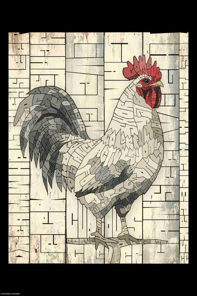 Curtis Epperson Chicken Word Mosaic Art Hand Drawn Cool Wall Art Print Poster 12x18