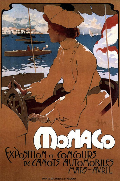 Laminated Monaco Monte Carlo Exposition Et Concours Vintage Illustration Travel Art Deco Vintage French Wall Art Nouveau 1920 French Advertising Vintage Poster Prints Poster Dry Erase Wall Art 12x18