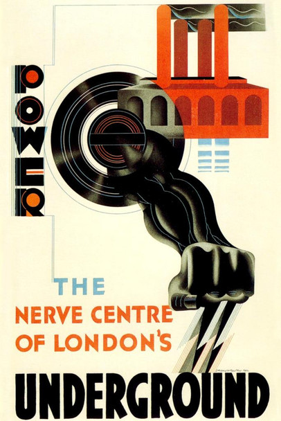 Laminated 1931 Power Vintage Illustration Travel Underground Railroad Art Deco Eclectic Advertising French Wall Vintage Art Nouveau Vintage Art Prints Poster Dry Erase Wall Art 12x18