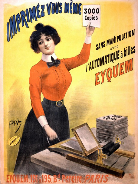 Laminated Imprimez Vous Meme Gicle Print Ink Vintage Illustration Art Deco Vintage French Wall Art Nouveau 1920 French Advertising Vintage Poster Prints Art Nouveau Decor Poster Dry Erase Wall Art 12x18