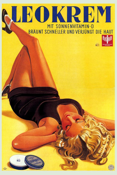 Laminated Leokrem Skincare Vintage Illustration Art Deco Vintage French Wall Art Nouveau 1920 French Advertising Vintage Poster Prints Art Nouveau Decor Poster Dry Erase Wall Art 12x18