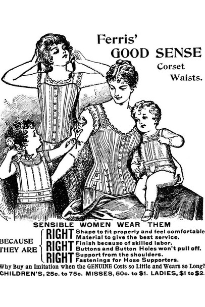 Laminated Ferris Good Sense Corset Waist Vintage Illustration Art Deco Vintage French Wall Art Nouveau French Advertising Vintage Poster Prints Art Nouveau Decor Poster Dry Erase Wall Art 12x18