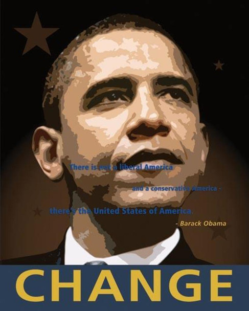 Laminated Obama Change Poster Dry Erase Wall Art 16x20