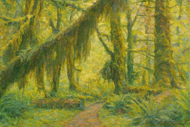 Laminated Olympic National Park Impressionist Landscape Wall Art Print Poster 24x36