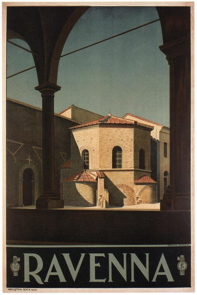 Laminated Ravenna Italy Roma Turismo Vintage Travel Poster Dry Erase Wall Art 16x24