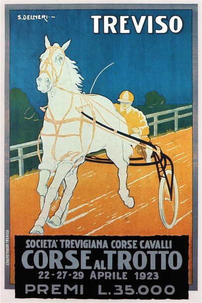 Laminated Corse Al Trotto 1923 Horse Vintage Illustration Travel Art Deco Vintage French Wall Art Nouveau French Advertising Vintage Poster Prints Art Nouveau Decor Poster Dry Erase Wall Art 16x24