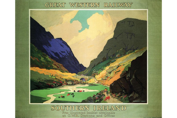 Laminated Great Western Railway Southern Ireland Train Vintage Travel Poster Dry Erase Wall Art 16x24