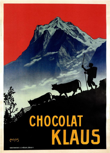 Laminated Chocolat Klaus Milk Chocolate Vintage Illustration Art Deco Vintage French Wall Art Nouveau 1920 French Advertising Vintage Poster Prints Art Nouveau Decor Poster Dry Erase Wall Art 16x24