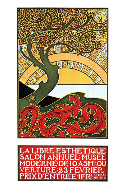 Laminated La Libre Esthetique Artistic Vintage Illustration Travel Art Deco Vintage French Wall Art Nouveau French Advertising Vintage Poster Prints Art Nouveau Decor Poster Dry Erase Wall Art 16x24