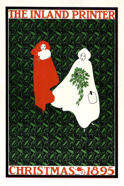 Laminated The Inland Printer Christmas 1895 Vintage Illustration Art Deco Vintage French Wall Art Nouveau French Advertising Vintage Poster Prints Art Nouveau Decor Poster Dry Erase Wall Art 16x24