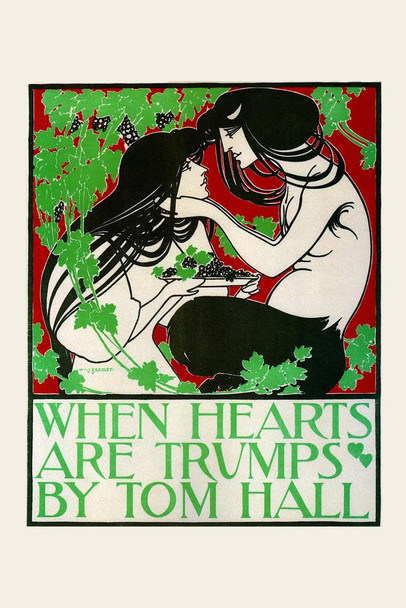 Laminated When Hearts Are Trumps Tom Hall Vintage Illustration Mucha Art Deco Vintage French Wall Art Nouveau 1920 French Advertising Poster Dry Erase Wall Art 16x24