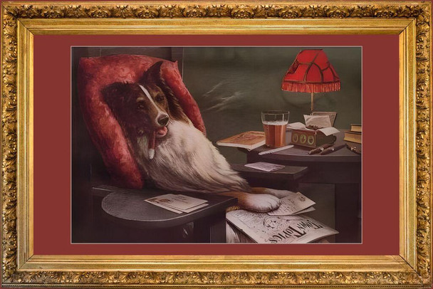 Dogs Playing Poker Poster C M Coolidge A Bachelors Dog Reading Paper Cool Wall Art Print Poster 36x24