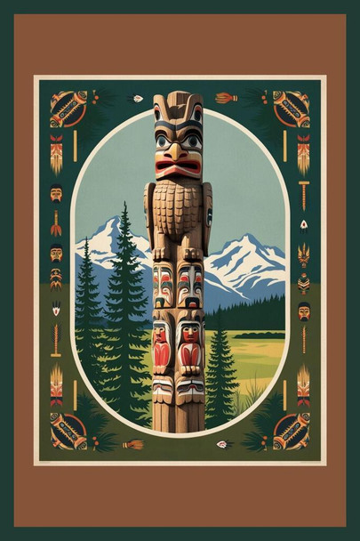 Alaska Native American Art Retro Travel Poster Cool Wall Art Print Poster 24x36