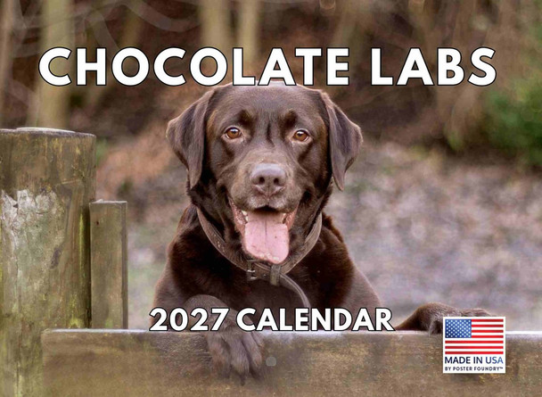 Chocolate Lab Calendar 2027 Labrador Retriever Monthly Wall Calender 12 Month