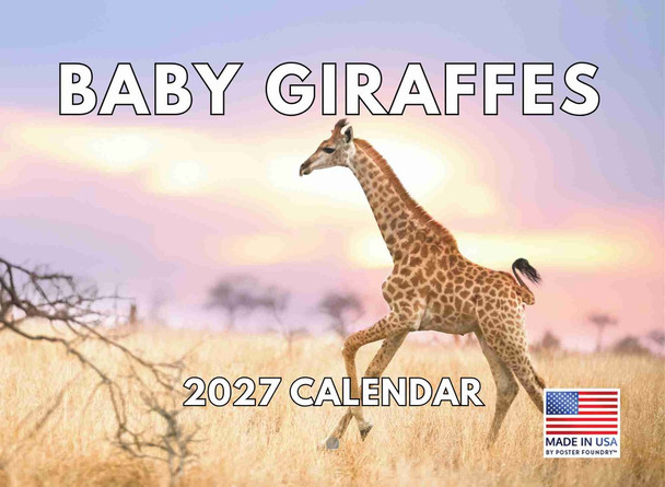 Baby Giraffe Calendar 2027 Monthly Wall Calender 12 Month