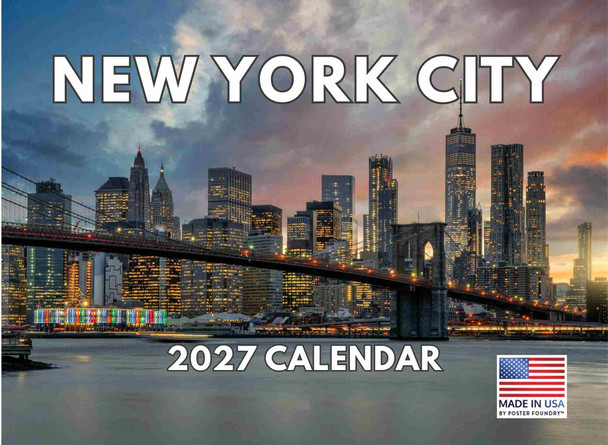 New York City Calendar 2027 NYC Monthly Wall Calender 12 Month