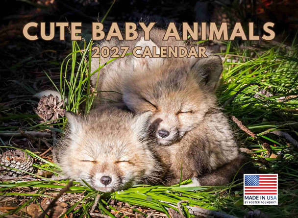 Cute Baby Animal Calendar 2027 Kids Monthly Wall Calender 12 Month