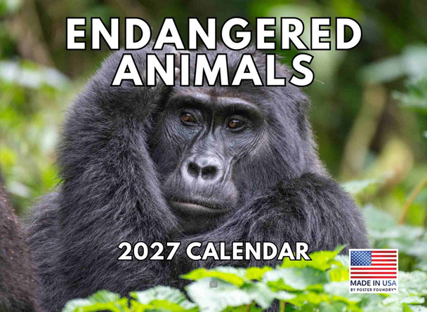 Endangered Animals Calendar 2027 Wildlife Monthly Wall Calender 12 Month