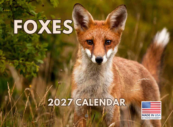 Fox Calendar 2027 Foxes Monthly Wall Calender 12 Month