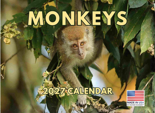 Monkey Calendar 2027 Monthly Wall Calender 12 Month
