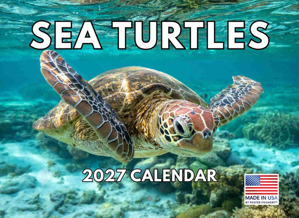 Sea Turtle Calendar 2027 Turtles Monthly Wall Calender 12 Month