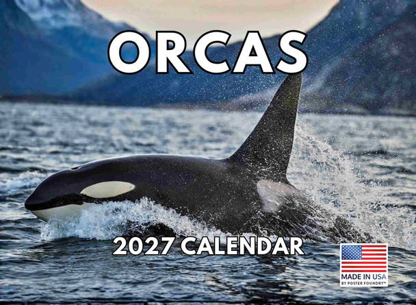 Orca Calendar 2027 Killer Whale Monthly Wall Calender 12 Month