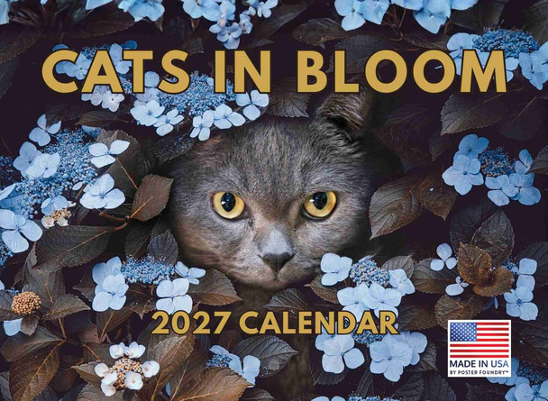Cats Flowers Calendar 2027 Monthly Wall Calender 12 Month