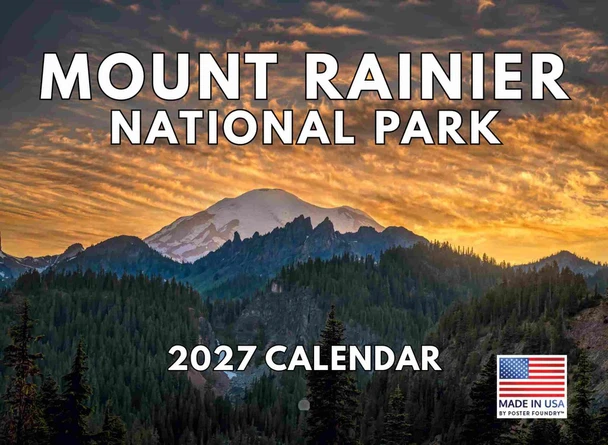 Mount Rainier National Park Calendar 2027 Monthly Wall Calender 12 Month