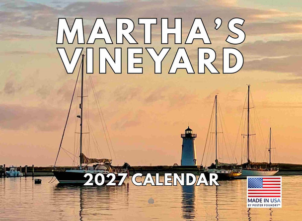 Marthas Vineyard Calendar 2027 Monthly Wall Calender 12 Month | American Made In The USA