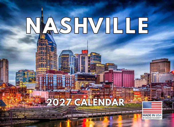 Nashville TN Calendar 2027 Monthly Wall Calender 12 Month