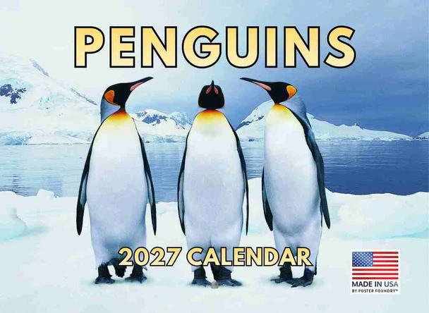 Penguin Calendar 2027 Monthly Wall Calender 12 Month